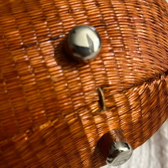 Le Sak Ombré Tan and Orange (rust) Hard Body Woven Handbag NWOT - Picture 9 of 11